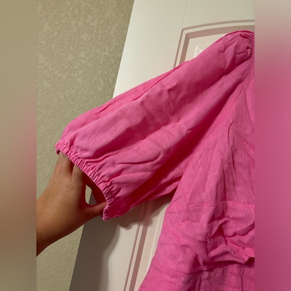 ELOQUII Twist Bodice Puff Sleeve Dress - Picture 8 of 10